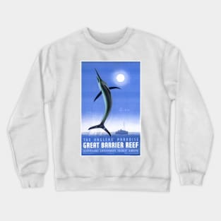 Vintage Travel Poster Australia Great Barrier Reef Crewneck Sweatshirt